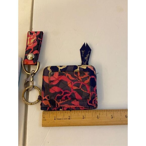 Vera pink blue card holder matching key chain fob 3x4" - Picture 3 of 4